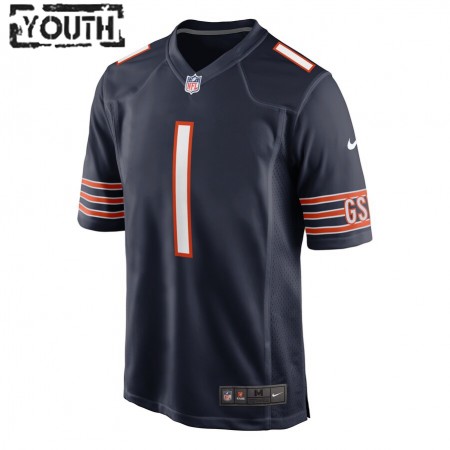 Kinder Chicago Bears Trikot Justin Fields 1 Nike Marine Blau 2021 NFL Draft